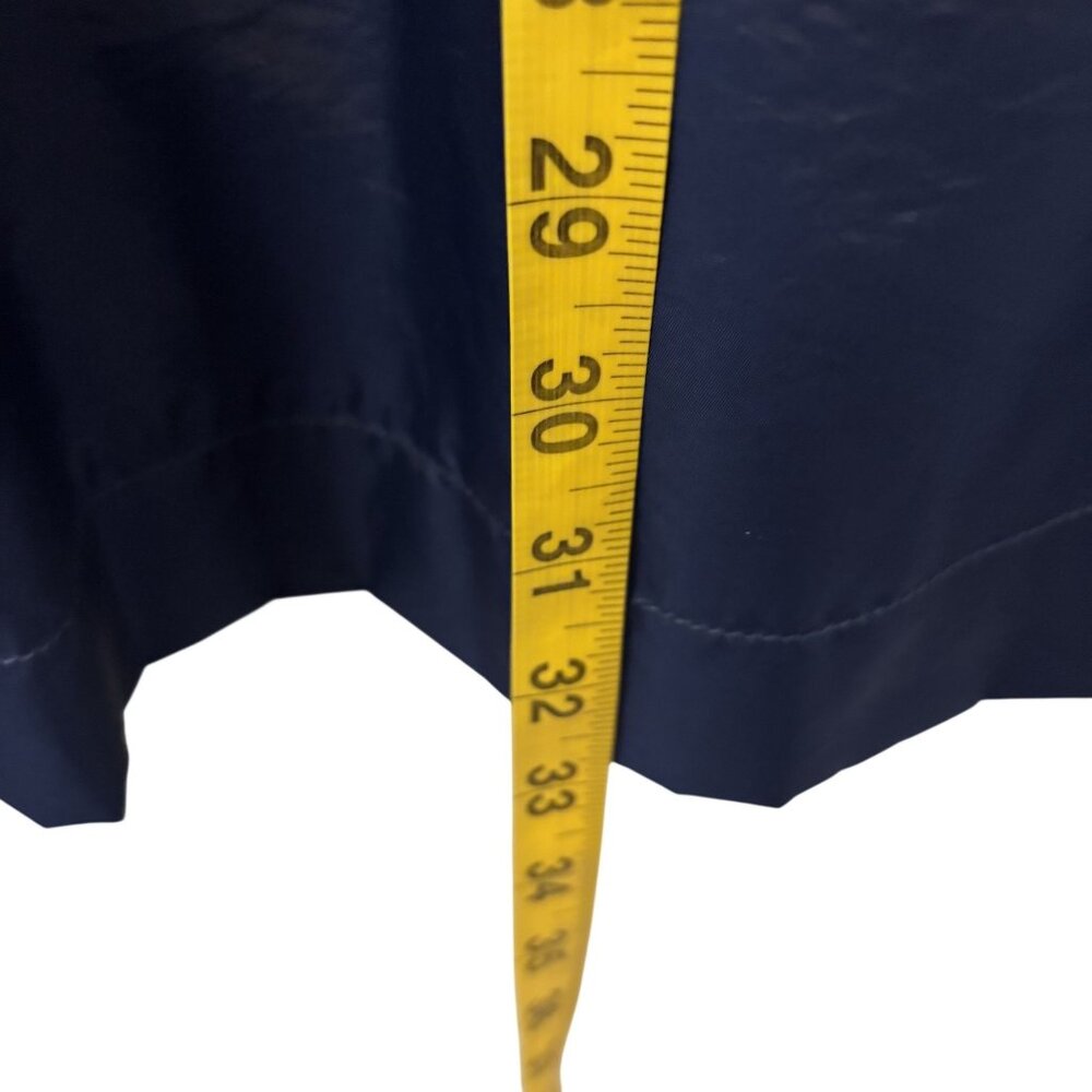 Tulle Navy Blue Coat With Orange Plaid Lining XL Lightweight 3/4 Sleeves Button - Picture 7 of 11